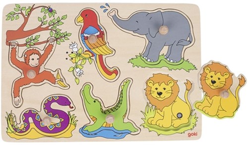 Goki Holzpuzzle - Tiere - 6 Teile - FSC zertifiziert