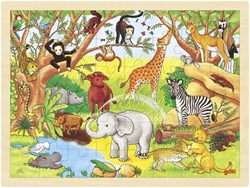 Goki Holzpuzzle - Dschungel Tiere Puzzle 48 Teile