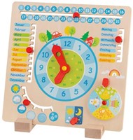 Goki Jahreskalender Lernspielzeug - Holz Kalender für Kinder Deutsch