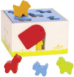 Goki Holz Sortierbox Bauernhoftiere Lernspielzeug für Kinder