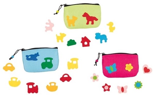Goki Filztäschchen Bastelset - farbenfrohe Filztasche dekorieren