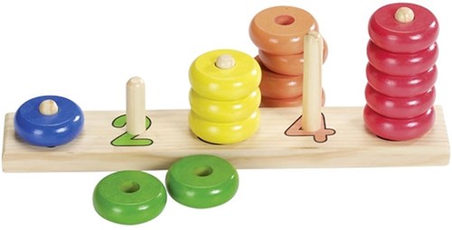 Goki Holz Stapelpuzzle Zählen lernen buntes Spielzeug