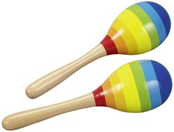 Goki Holz Maracas Musikinstrument buntes Spielzeug 2 Stück