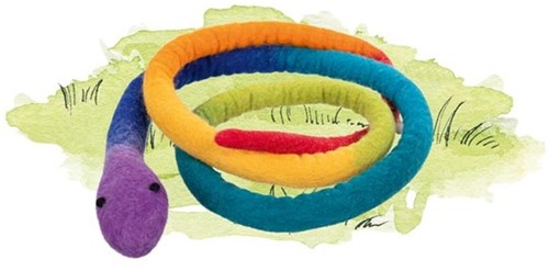 Goki Filzschlange Boa bunt 2 Meter lang Spielzeug für Kinder