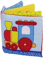 Goki Stoff-Bilderbuch für Babys mit Quietscher und Knisterfolie - buntes Spielzeug