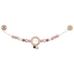 Goki Holz Kinderwagenkette Herz rosa mit Clips - Kinderwagen Spielzeug