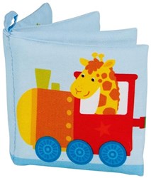 Goki Knisterbuch Tiere Zug Babybuch bunt Stoffbuch