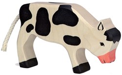 Holztiger Kalb, grasend, schwarz, 80004