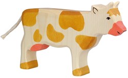 Holztiger Holzkuh braun - handgefertigte Spielfigur für Kinder