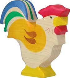 Holztiger Holz Hahn Spielfigur bunt nachhaltiges Spielzeug