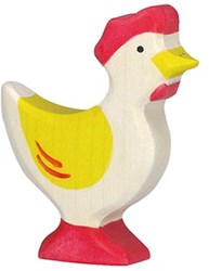 Holztiger Holz Huhn Bauernhoftier gelb Spielfigur