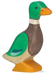Holztiger Holz-Erpel Spielfigur naturgetreu für Kinder