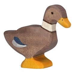 Holztiger Holzente - Spielfigur für Kinder und fantasievolles Spiel