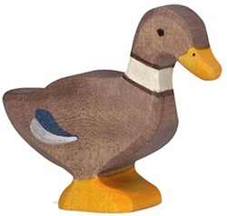Holztiger Holzente - Spielfigur für Kinder und fantasievolles Spiel