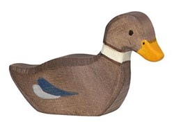 Holztiger Holz Ente Spielfigur braun FSC Spielzeug