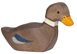 Holztiger Holz Ente Spielfigur braun FSC Spielzeug