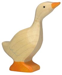 Holztiger Holz Gans - Spielfigur kleines Bauernhoftier