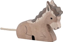 Holztiger Holz Esel liegend - Bauernhof Spielfigur Spielzeug