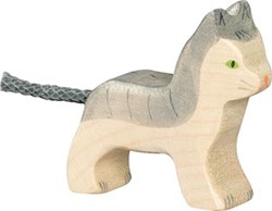 Holztiger Holz Katze Spielfigur grau klein nachhaltiges Spielzeug