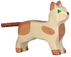 Holztiger Holzkatze Spielfigur klein - nachhaltiges Spielzeug