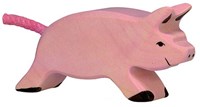 Holztiger Holz Schweinchen Spielfigur - laufendes Ferkel - nachhaltiges Spielzeug