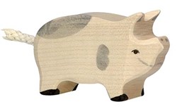 Holztiger Holz Spielfigur Ferkel gefleckt - nachhaltiges Spielzeug