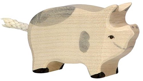 Holztiger Holz Spielfigur Ferkel gefleckt - nachhaltiges Spielzeug