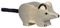 Holztiger Holz Maus Spielfigur grau nachhaltiges Spielzeug