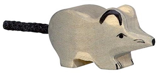Holztiger Holz Maus Spielfigur grau nachhaltiges Spielzeug