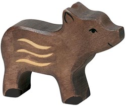 Holztiger Holz Spielfigur junges Wildschwein braun FSC Holz