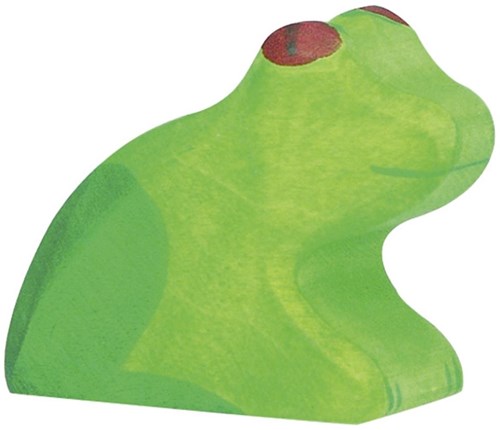 Holztiger Holz Frosch Spielfigur FSC handgefertigt grün