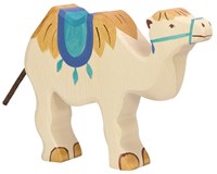Holztiger Holz Kamel mit Sattel - Spielfigur Safari Spielzeug