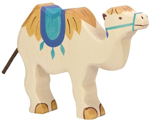Holztiger Holz Kamel mit Sattel - Spielfigur Safari Spielzeug
