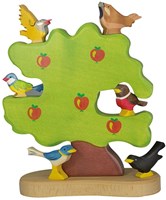 Holztiger Holz Apfelbaum - Spielzeug für Vögel und Kinder-2