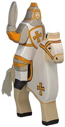 Holztiger Ritter Holz Spielfigur weiß - Fantasie Spielzeug