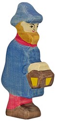 Holztiger Holz Hirte Spielfigur mit Lampe - Krippe Weihnachtsfigur