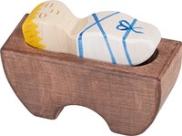 Holztiger Holz Jesuskind Weihnachtsfigur - handgefertigtes Spielzeug