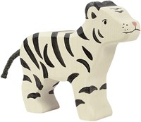 Holztiger Holz Spielfigur Tiger weiß schwarz FSC zertifiziert-2