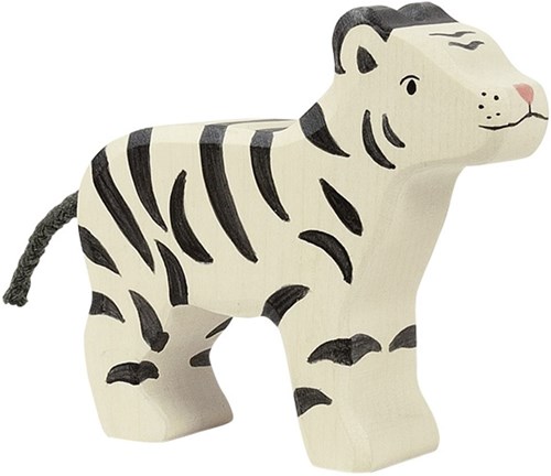 Holztiger Holz Spielfigur Tiger weiß schwarz FSC zertifiziert