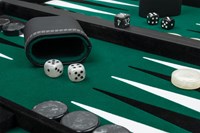 Philos Backgammon Spiel groß Kunstleder schwarz grün klassisches Brettspiel-2