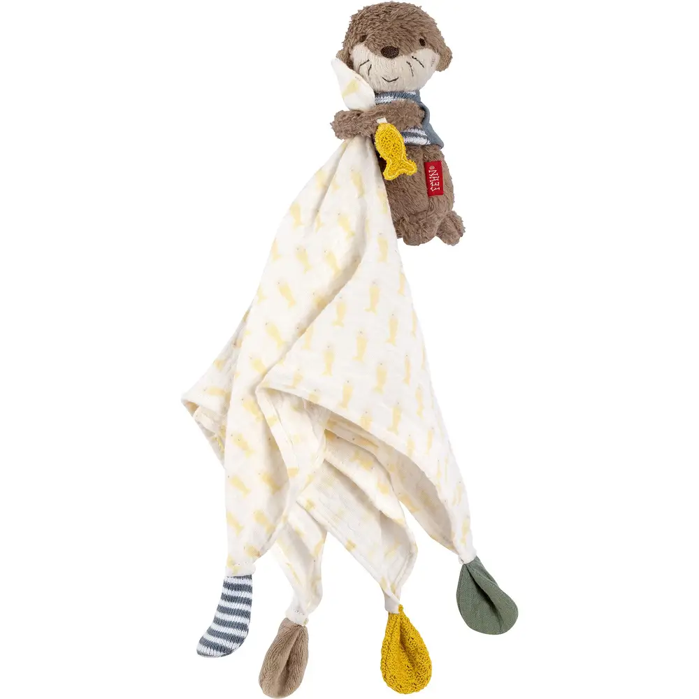 Fehn Schmusetuch Otter - Musselin Baby Kuscheltuch mehrfarbig