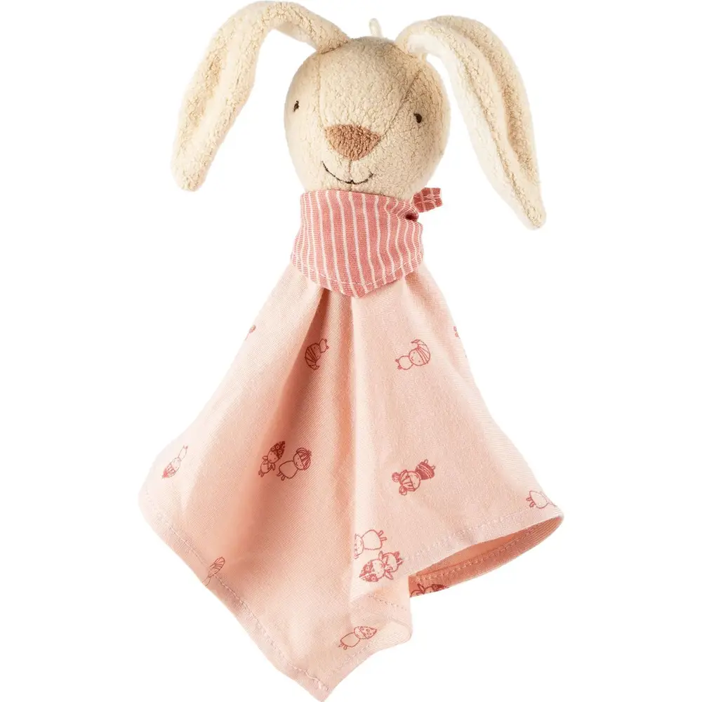 sigikid Schmusetuch Hase Baby rosa multicolor Plüsch 24 cm