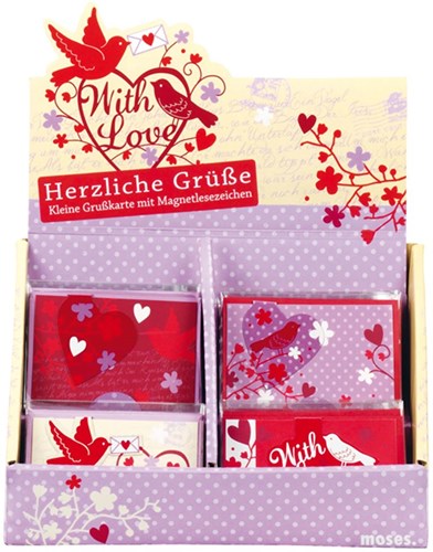 Moses Grußkarten Set mit Umschlägen - With love Karten 40 Stück