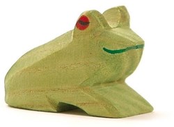 Ostheimer Holzfrosch sitzend Waldtier handgeschnitztes Spielzeug