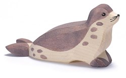 Ostheimer Holz Seehund Spielfigur Kopf gebogen naturgetreu