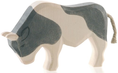 Ostheimer Holz Stier schwarz Spielfigur nachhaltig handgefertigt