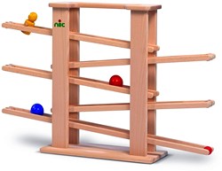 nic Holz-Kugelbahn Multibahn mit 3 Zubehörteilen - buntes Spielzeug