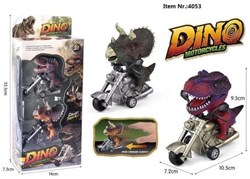 Dino auf Motorrad Friktionsspielzeug Set 2 Stück - Dinosaurier Actionfiguren