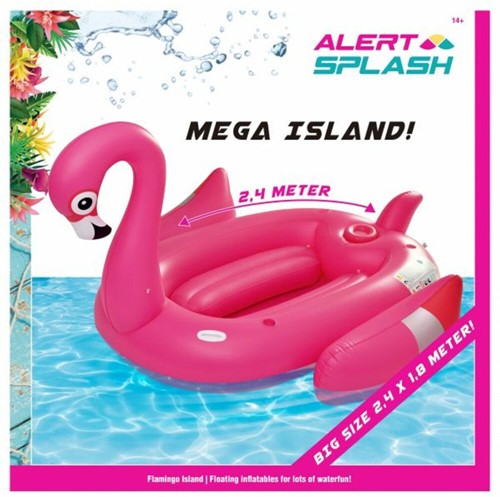 Alert aufblasbare Flamingo Insel Pool 240x180 cm mit Griffen-3