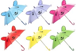 Duckiez Kinderregenschirm Tiergesicht gelb - fröhlicher Regenschirm 50cm